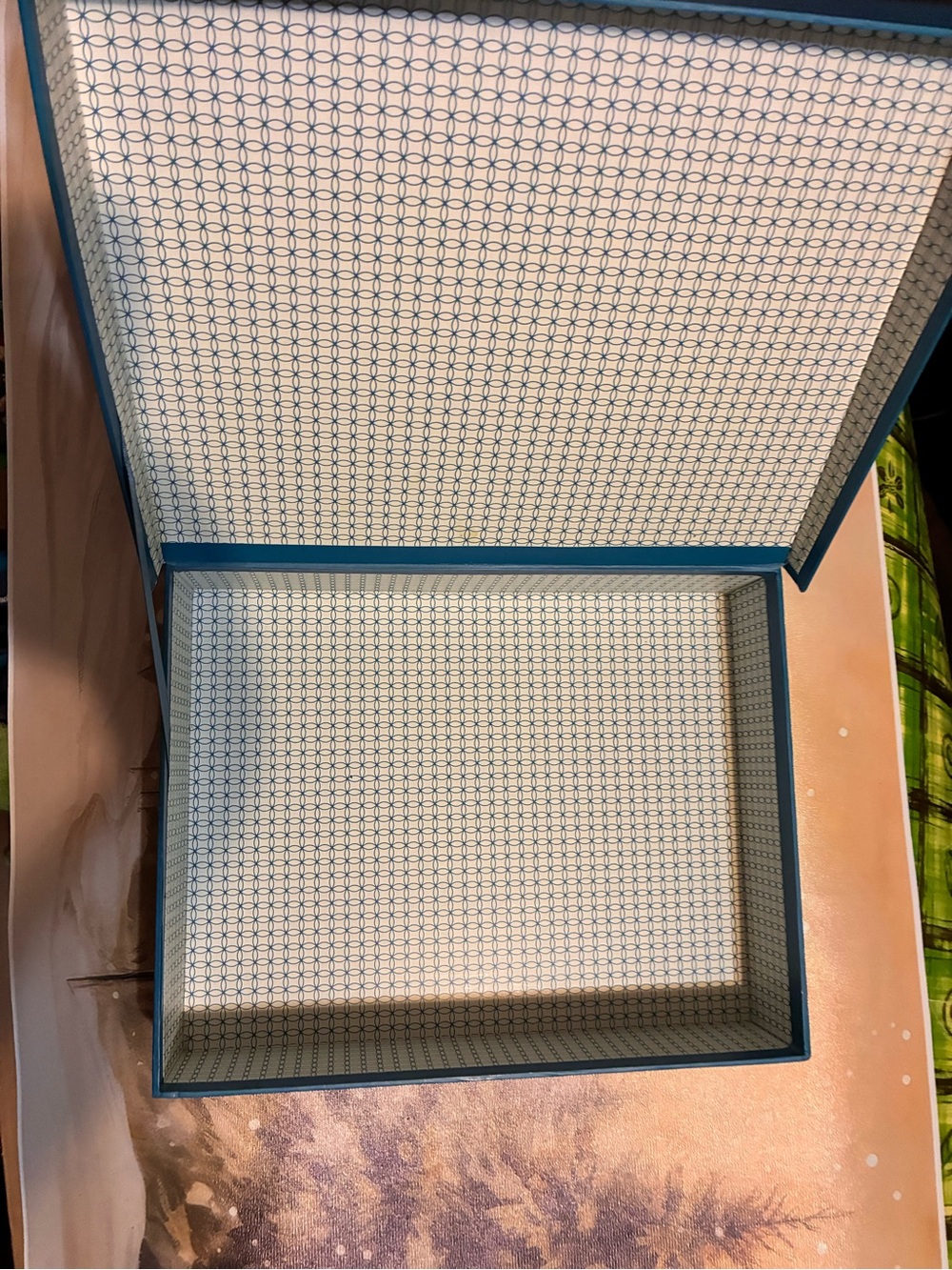 Blue Patterned Decorative Storage Box by